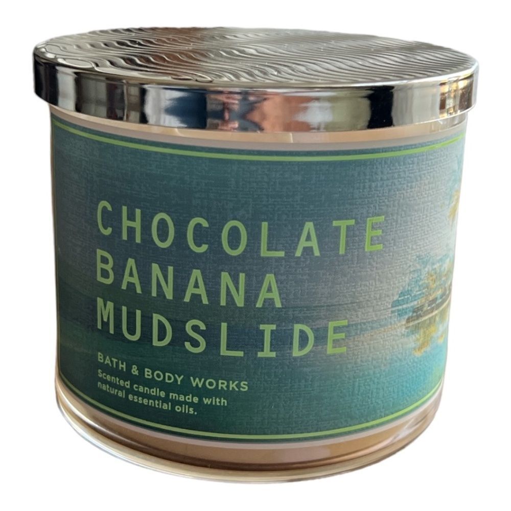 🆕 Bath & Body Works 3 Wick Candle Chocolate Banana Mudslide